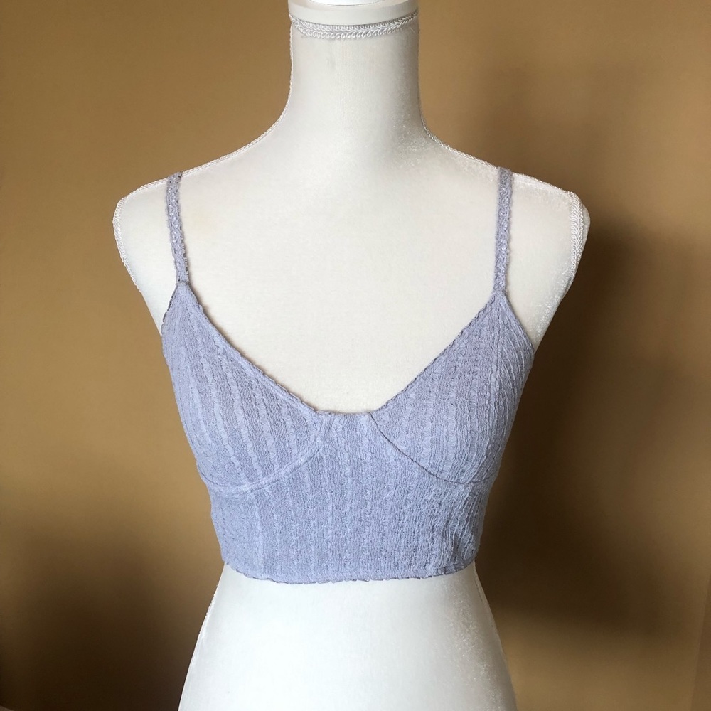 Urban outfitters light blue knit corset bra top
